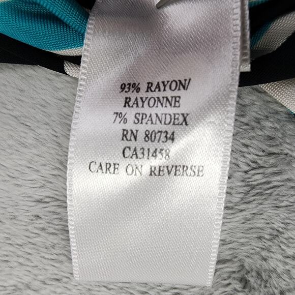 BCBGMAXAZRIA Skirt Womens S Black White Blue Floral Stretch Rayon Casual Pencil - Picture 6 of 11